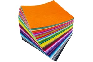 flic-flac 48pcs Felt Fabric Sheet Assorted Color Felt Pack DIY Craft Squares Nonwoven (20 x 20 cm)