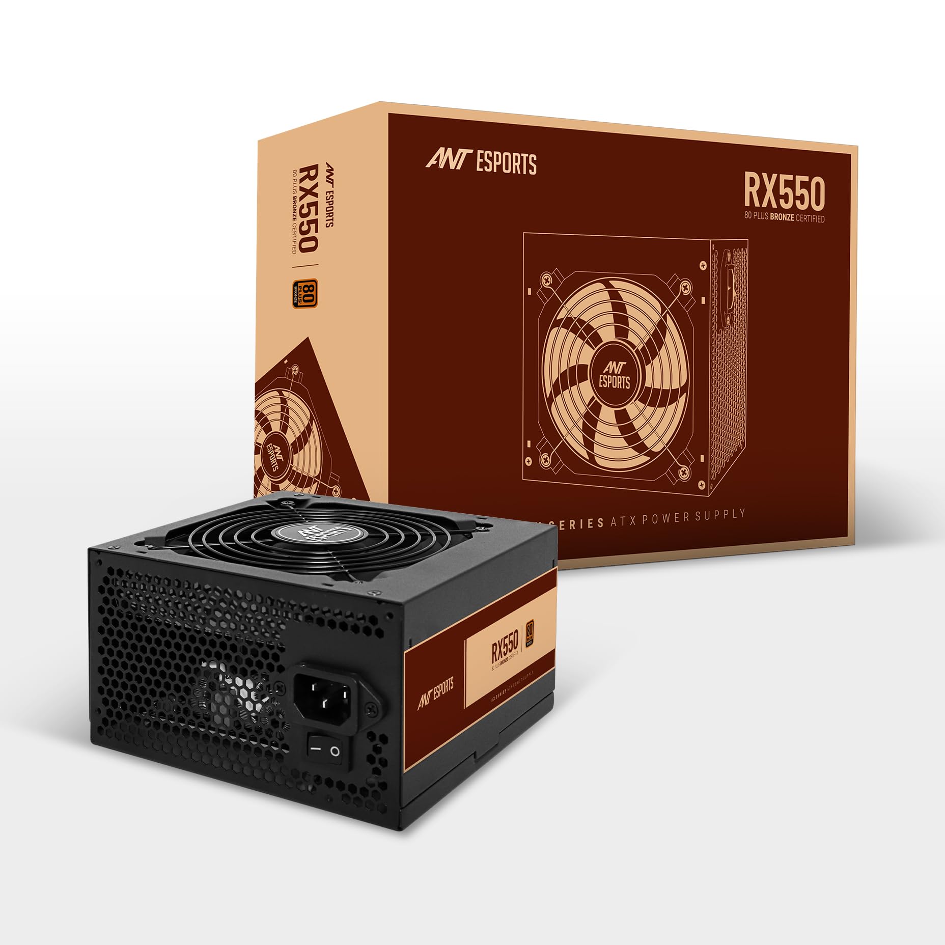 Ant Esports RX550 550 Watt 80 Plus Bronze Certified Power Supply/PSU for PC with Smooth & Silent 120mm Fan