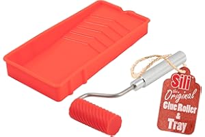 Sili Kleberoller mit Sili-Kleberablage für Kunst, Handwerk, Holzbearbeitung und größere Klebeprojekte