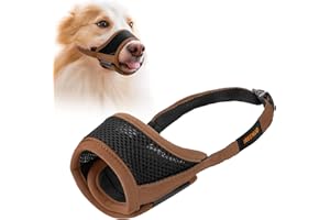 IREENUO Maulkorb für Hunde, um Beißen, Fressen und Bellen zu verhindern, atmungsaktives Netzgewebe, verstellbare Schlaufe, Maulkorb zum Training Kleiner, mittelgroßer und großer Hunde (S, Braun)