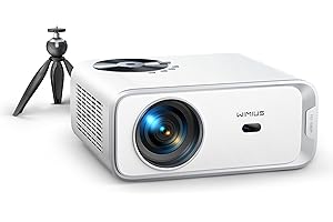 WIMIUS 【Netflix/Disney in Android & Auto Keystone】Projector,1s Focus 30000 Lumen Portable WiFi 6 Bluetooth FHD 1080P Smart Projector 4K Support, 50% Zoom 300" Display Home Projectors for Bedroom with Tripod