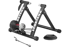 SPORTANA® Home Trainer vélo Max. 150kg entraîneur vélo Noir Pliable Acier 26'/28' Support 6 Niveaux de résistance Frein