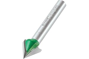 Trend CraftPro Fasenfräser, 1/4 Zoll Schaft, 12,7 mm Schneiddurchmesser und 60 Grad V-Nut, Hartmetallbestückt, C043X1/4TC