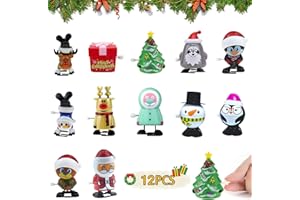 HIQE-FL Set Giocattoli a Carica di Natale - 12 Pezzi Orologeria per Bambini