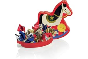 Venchi, Confezione Cavallino a Dondolo di Natale in Latta, con Cioccolatini Cometa Assortiti, Edizione Limitata, 160 Gr, Senza Glutine, Senza Coloranti e Conservanti, Idea Regalo e Decorazione