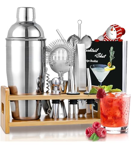 Bar-Set 5-teilig Aus Edelstahl – Cocktail-Shaker, Barwerkzeuge, Perfekt Für Home-Bar Oder Geschenk