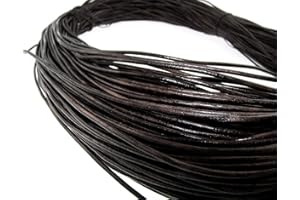 ‎ESNADO esnado Lederschnur Rund - 1,5 mm x 5 Meter, Antik Schwarz | ECHTES Leder | pflanzlich gegerbt | ideal für Schmuck und Armbänder, Flechtarbeiten, Basteln, Dekorieren, DIY