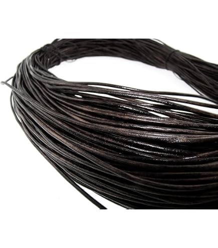Auroris Cordon Cuir Véritable Ronde 2 Mm – 50 Mètres Naturel Tannage Végétal