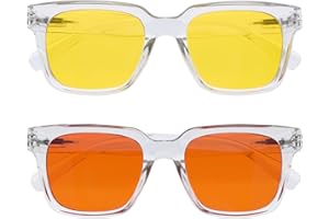 OPULIZERA Gafas luz azul mujer y hombre - Lentes transparentes amarillas y naranjas