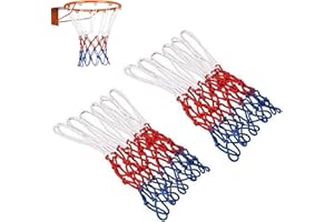 JJiaoLinin Filet De Basket-Ball,Lot de 2 Filets de Basket-Ball Professionnels, Convient à Toutes Les Conditions météorologiques, Les Sports de Basket-Ball en intérieur et en extérieur（12 Passants）
