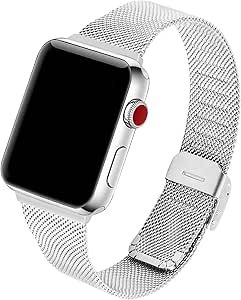 GerbGorb Stainless Steel i'Watch Straps Compatible for iWatch 42mm 44mm,  Mesh iWatch Band for i'Watch Series SE/6/5/4/3/2/1, (42mm/44mm Silver :  Amazon.co.uk: Electronics \u0026 Photo