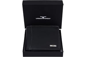 URBAN FOREST Oliver Black Leather Wallet for Men, 6 Card Slot