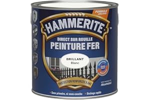 Hammerite Peinture Métal Direct sur Rouille - Anticorrosion, imperméable, direct sans sous-couche - Blanc Laqué 2,5 L