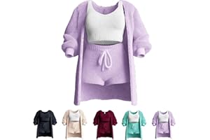 Tencipeda Misscosy Knit Set 3-Piece, 2024 NewMiss Cozy Comfy Warm Fuzzy Pajama Set Sexy Loungewear for Women, Misscosy Clothes 3 Piece
