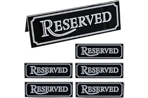 BLLREMIPSUR 6 Pack Reserved Table Signs, Acrylic Reserved Table Tent Sign Guest Reservation Sign Number Holders for Wedding Restaurant Office Party Tabletop Seating