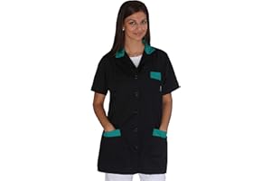 tessile astorino Ricamo Gratuito - Camice da Lavoro Donna - Divisa per Maestra, Imprese di Pulizia, Parrucchiera, Estetista, Scuola Infanzia - Vari Colori - Casacca Personalizzata