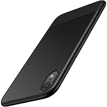 AVANA Custodia per iPhone XS, iPhone X, flessibile, sottile, colore nero, bumper protettivo, silicone TPU, antigraffio, fibra di carbonio, effetto carbonio