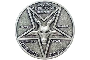 QUEAMBLER Lucifero Moneta Pentecostale Satana Collezione Monete Costume Accessori Cosplay In Lega di Zinco Puntelli per Uomini Donne Halloween Masquerade