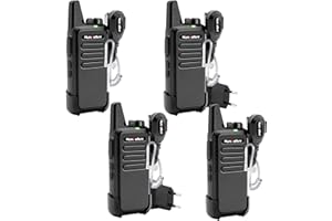 Wiederaufladbare Walkie-Talkies großer Reichweite: MaxTalker MT1 PMR446 Funkgerät, Walkie Talkie mit Mikrofon, Walkie-Talkies für Erwachsene, Kreuzfahrtschiff, Wandern, Jagen, Skifahren, 4 Stück