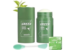 OHSN Green Mask Stick 2PCS Green Tea Deep Cleanse Mask Green Tea Mask Stick Point Noir Masque Solide au Thé Vert pour l'Acné Pores Shrink Masque Anti Point Noir Visage avec Bâton de Masque Types de Peau
