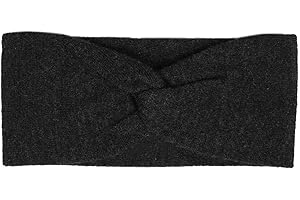 Zwillingsherz Stirnband aus 100% Kaschmir - Hochwertiges Strick-Kopfband im Uni Design für Damen Frauen - Wolle - Haarband - warm und weich für Frühjahr Herbst und Winter - anth