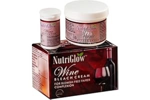 ‎NUTRIGLOW Nutriglow Wine Bleach Cream with Grape Extracts for Blemish Free Fair Complexion, Tan Remove, Glowing Skin, 43Gm