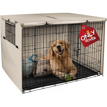Jax & Bones Hundekäfig-Set – Abdeckung, Matratze & Stoßfänger Für Käfige (61x46x51 Cm), Klein, Elfenbeinfarben