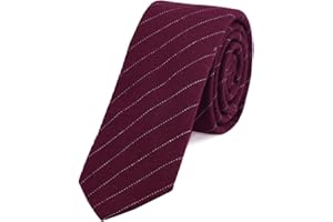 DonDon cravatta stretta a righe e a quadri da uomo 6 cm cotone Tweed