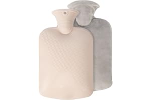 LUCKGOOD886 Borsa dell'acqua calda-PVC 1.8L Morbida Cover Peluche Bottiglia D'acqua portatile per casa e ufficio borsa dell'acqua calda (Grigio)