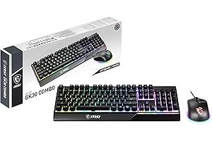 MSI VIGOR GK30 COMBO FR Pack clavier + souris gaming - Clavier AZERTY pleine taille et souris Clutch GM11, Filaire, RGB Mystic Light