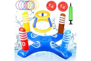 TGKYK Inflatable Pool Basketball Toy, Pool Inflatable Basketball with Basketball Hoops, 2 in 1 Pool Games for Kids, PVC Pool Floats, Swimming Pool Games for Kids Ages 4-12 Kids and Adults