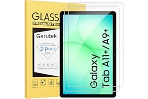 Gerutek [Lot de 2 Verre Trempé pour Samsung Galaxy Tab A11 Plus/A9 Plus 11 Pouces (2025/2023), 9H Dureté, Anti Rayures, sans Bulles, Haute Définition, Protection Écran pour Galaxy Tab A11+/A9+ 11"