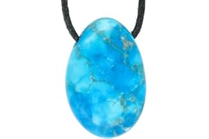 Lebensquelle Plus Pendentif en pierre roulée turquoise en forme de goutte | Pendentif en pierre précieuse de qualité supérieure, Pierre semi-naturelle