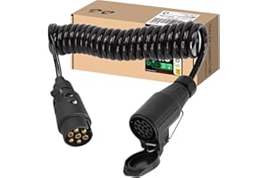 ‎CXTM CXTM 7 polig auf 13 polig Anhängerkabel, 7 polig auf 13 polig Verlängerungskabel 2 Meter, 13 polig auf 7 polig Adapterkabel Universal Anhänger/RV/Wohnwagen/PKW Kabel (2M)