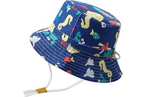 Rayson Sombrero de Pescador para Niños Gorra de Cubo Verano Chicos Niñas Ajustable Pescador Gorros de Verano Sol de Cartoon Bucket Hat