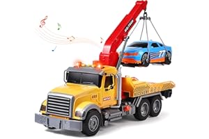Tacobear Camion Dépanneuse Jouet Enfant Grand Camion Jouet 1:16 Transporteur Véhicule avec Voiture de Course Lumière et Son Fonction Jouet de Véhicules Cadeau pour Enfants Garçons 3 4 5 6 7 8 Ans