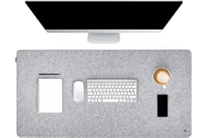 FORMGUT® Sottotavolo in Feltro - Sottotavolo in feltro di alta qualità per ufficio e posto di lavoro - Protezione per il tavolo e organizzatore - 90 x 30 cm (grigio chiaro)