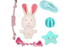 YSQEVN Giocattoli per Cane 6 Pezzi Giochi da Masticare per Cani Giochi con Squeak per Animale Domestico Interattivo Corde per Cuccioli Cani Cuccioli di Taglia Media e Grandi