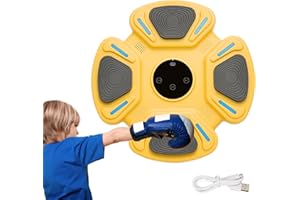 MAGIC SELECT Máquina de Boxeo Musical Equipo de Entrenamiento para Pared con LED, Luces al Ritmo de la Música, 3 Canciones Integradas. Maquina de Boxeo para Niños/Adultos (32x32cm)