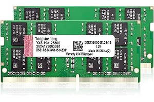 ‎YONGXINSHENG Yongxinsheng DDR4 3200MHz 32GB Kit (16GBx2) Laptop RAM PC4-25600 SODIMM Non-ECC Unbuffered 1.2V 2Rx8 Dual Rank 260-Pin CL22 PC Computer Memory Upgrade Module Arbeitsspeicher