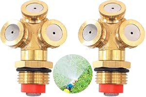 VULEVIRTUE 3 Loch Messing Spray DüSe,Messing Spray NebeldüSe Landwirtschaftlichen,für GartengeräTe BewäSserung Landwirtschaft Rasen Spray DachküHlung (2 StüCke)