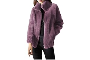 HAOLEI Fleece Jackets for Women UK Clearance Full Zip Plush and Thick Sweater Outerwear Ladies Cozy Oversize Fluffy Coat Stand Up Collar Zipper Plus Size Teddy Jumper Winter Trendy Warm Blazer Tops