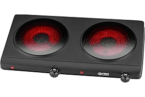 ‎TZS FIRST AUSTRIA TZS First Austria - Kochplatte Infrarot 2er Glaskeramik-Herdplatte ALLE Topfarten 2500W - Doppelkochplatte Kochfeld elektrisch für Umzug, Camping & Wohnung - Stufenlose Einstellung & Kontrollleuchte