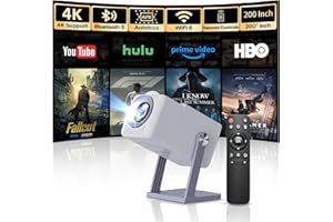 MODERN INNOVATIONS 2025 Mini Proiettore Portatile 4K Supporta 1080P Full HD, WiFi 6 Bluetooth 5.2 Android 11, 200 ANSI Lumen, Auto Keystone & Visione di 200 Pollici, Compatibile con TV Stick/Laptop Home Theater Outdoor