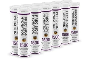 Precision Hydration Lite Elektrolyt-Tabletten - Mehrstufige efferveszierende Hydrationstabletten - Bekämpft Krämpfe - Kalorienarm, glutenfrei, vegetarisch freundlich (12 Tube, 1500 mg/L - Lila Tube)