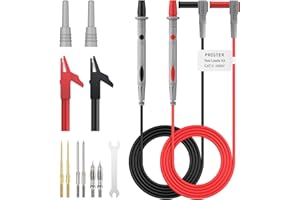 Proster Zestaw przewodów pomiarowych 13 w 1, wtyczka bananowa 4 mm, z 3 wymiennymi sondami precyzyjnymi – 1 mm, 2 mm, 4 mm, zaciski krokodylkowe do multimetru, elektroniki, diagnostyki samochodowej i