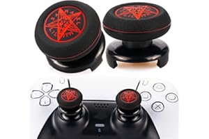 Playrealm FPS Thumbstick Extender & Printing Rubber Silicone Grip Cover 2 Sets for PS5 Dualsenese & PS4 Controller (Demon Circle)