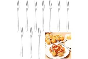 DHER Torta Di Forcella Mini Forchetta Da Dessert Piatti Forchetta Piccoli Forchetta Per Frutta e Verdura In Acciaio Inossidabile Per La Frutta Verdure Insalata Torta Dolce Tinta Unita Set Da 10 Pezzi