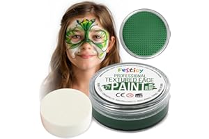Festicy Peinture pour Visage et Corps, Vert Foncé, 20g, éponge | Certifié EN 71-3 & Reach | Maquillage enfant fille | Deguisement Enfant | Peinture enfant visage, maquillage enfant