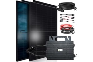 VENDOMNIA SUNNIVA 1840W Balkonkraftwerk 800W komplett Steckdose - Astro Energy 800W Wechselrichter - PV Solaranlage Komplettset - 4x 460W Solarmodule - inkl. 5m Kabel - Bluetooth WIFI